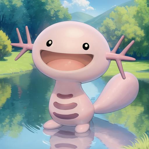 09757-2183477262-1other,  happy, wooper, pokemon _(creature_), no humans, shiny pokemon, _d, ^o^,  , smile,  water, swamp, lake,tree, black eyes,.png